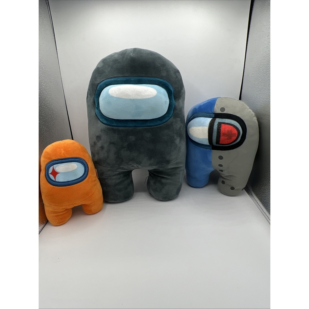 Among Us Plush Lot of 3 Gray Squishy, Shapeshifter,Cyborg Right Hand Man